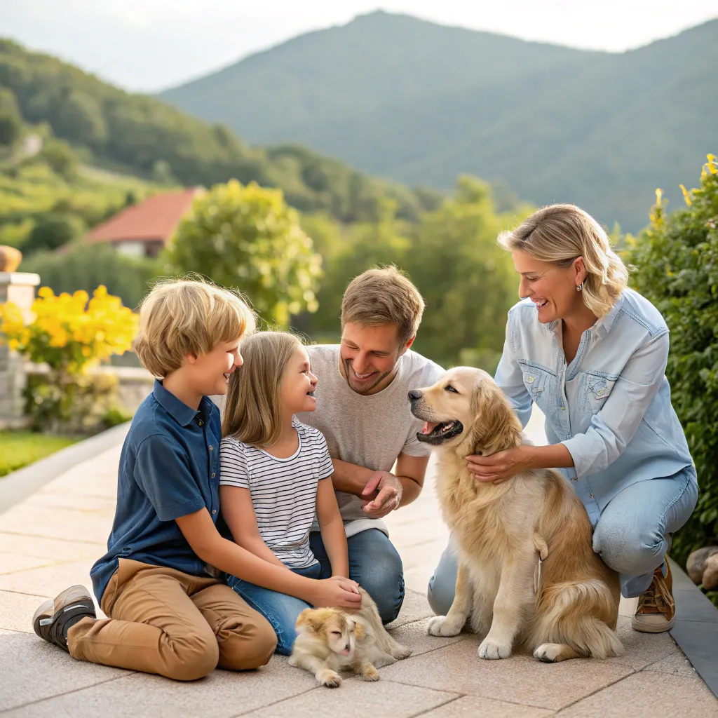Happy Family with Pets at DELVORITH